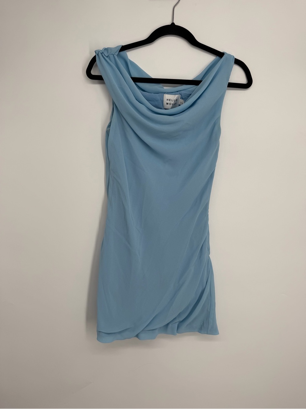 Hello Molly Pastel Blue Draped Mini Dress